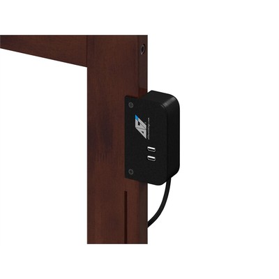 AFI Metro Full Solid Wood Panel Bed with USB Charger in Waln