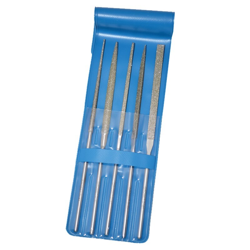 Grobet 120/140 Grit Diamond Coated Needle File 5 Pcs. Set - Medium, USA