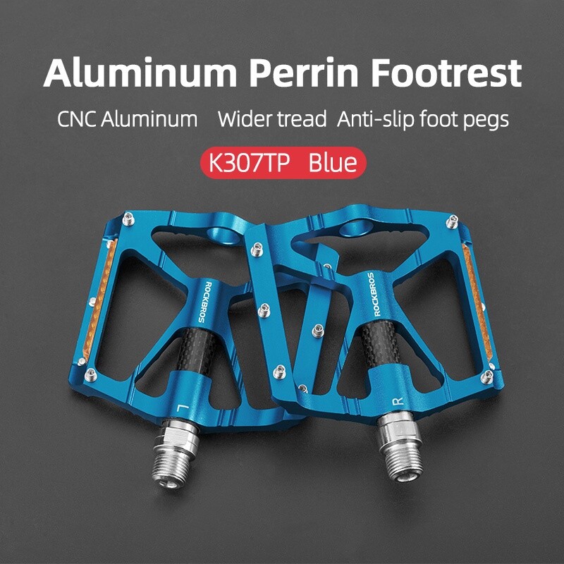 ROCKBROS Bike Pedal 9/16" Non-slip Widen Flat Pedal Bearing Reflective Pedals