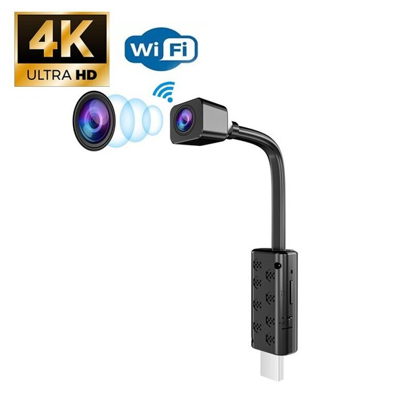 4K WiFi-enabled security camera with flexible mount.