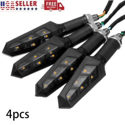 4x Motorcycle LED Turn Signal Indicator Blinker Light For Yamaha Suzuki Honda