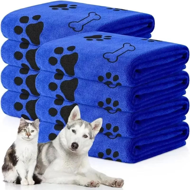 Serviette De Bain Absorbante En Microfibre Pour Chien, 1/4 Pièces, Produit De Ba