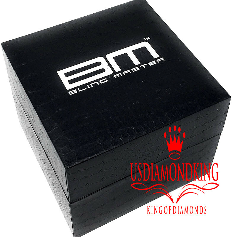 Pre-owned Bling Master 18k White Gold Full Stainless Steel Simulated Diamond Presidential Watch 41mm