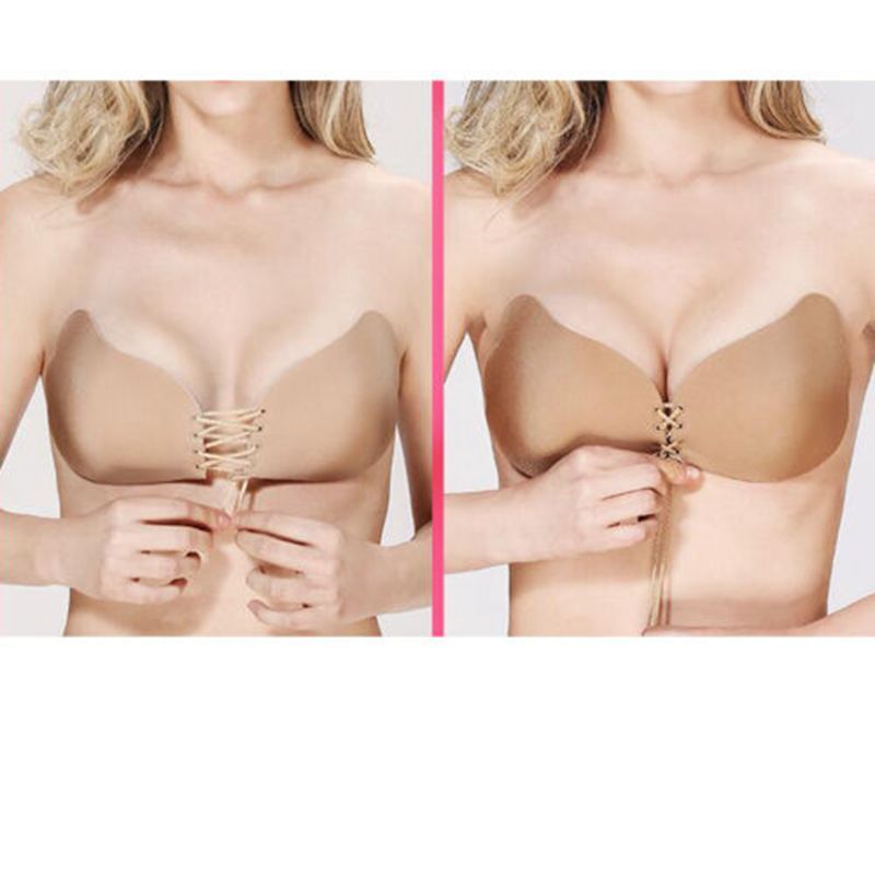 Bh Unsichtbar Silikon Bra Bh Unsichtbarer Silikon Push Up Tragerlos Halterlos Ly Ebay