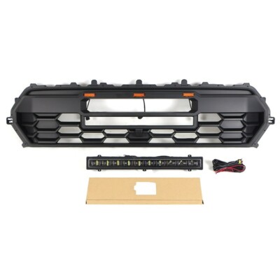 Black Front Bumper Grille Fits For TOYOTA TACOMA 2024 Grill With LED & Light bar