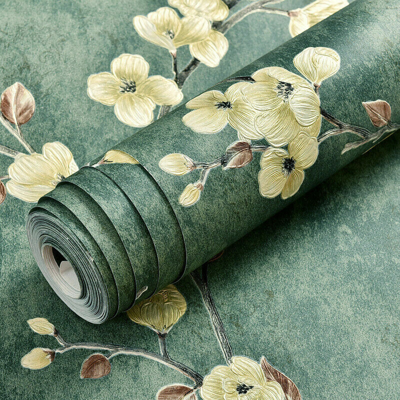 retro-floral-3d-embossed-wallpaper-roll-selfadhesive-wall-sticker-diy-decor