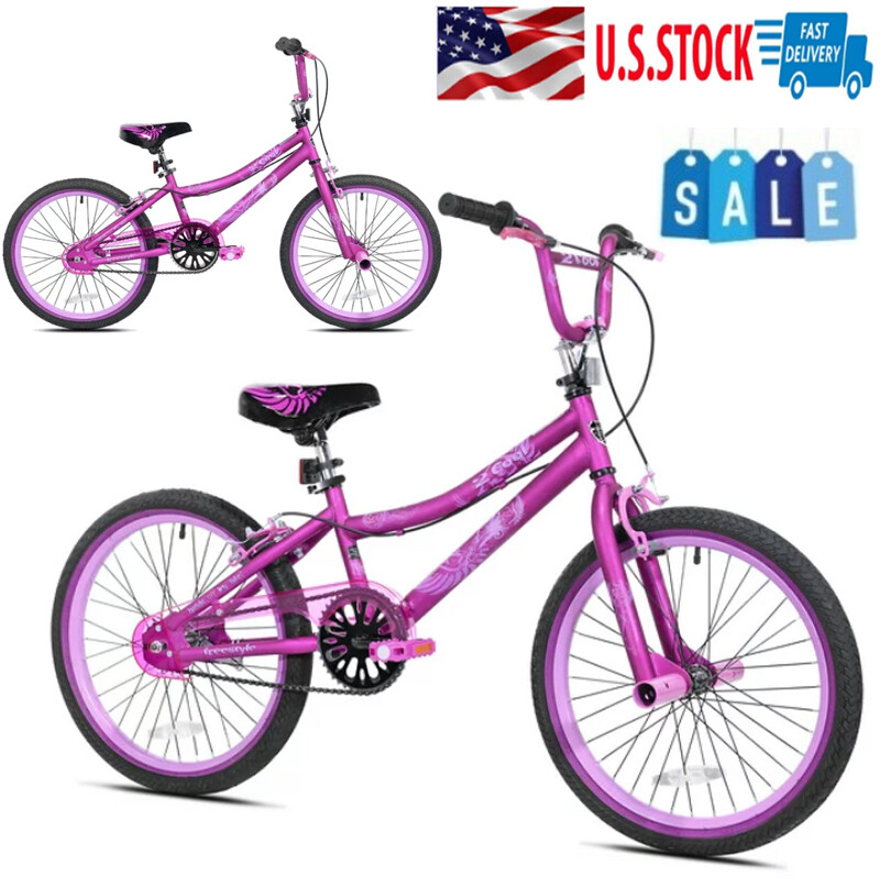 20 In 2 Cool Single-speed Steel BMX Girl's Bike Durable Steel Frame Satin Purple