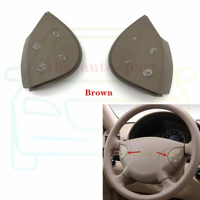 Brown Steering Wheel Control Button Cover For Mercedes W211 E-Class 2003-06 