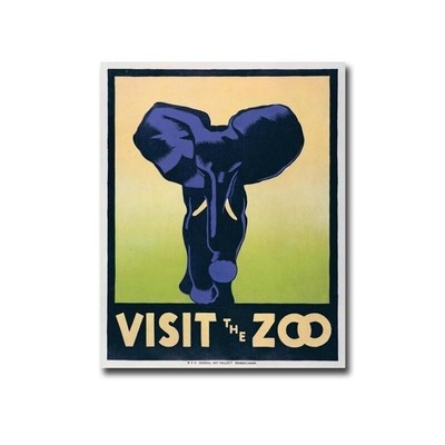 Visit the Zoo - Elephant by Hugh Stephenson Gallery Wrapped Multi-color 20 x 16