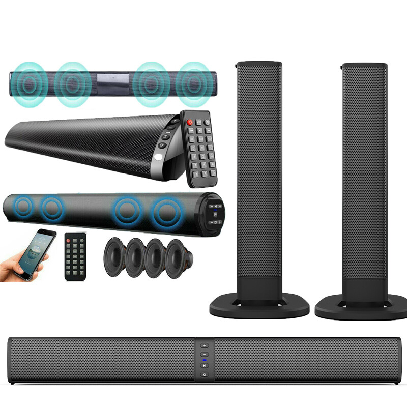 Sound Bar 4 Speaker System Wireless/Wired BT Subwoofer TV Ho