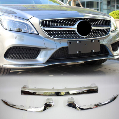 Chrome Front Bumper Lip Moulding Trim For Mercedes Benz 15-18 CLS400/550 W218