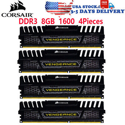 Corsair Vengeance DDR3 32GB (4x8GB) 1600MHz PC3-12800 Desktop RAM Memory DIMM