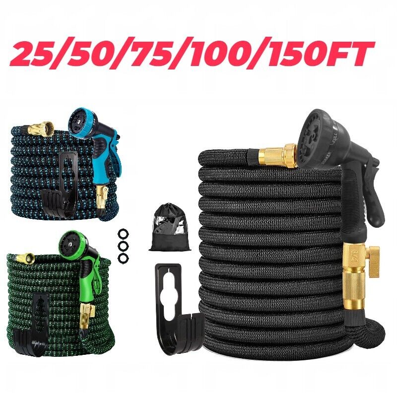 150/100ft Deluxe Expandable Garden Hose Heavy Duty Flexible