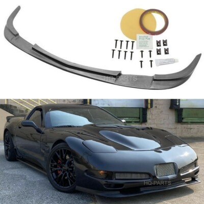 For 1997-2004 Corvette C5 ZR1 Style Front Bumper Lip Chin Splitter Unpaint Black