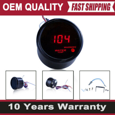 Water Temp Gauge 2'' 52mm Digital Blue LED Display with Warning Light CA1 CW01