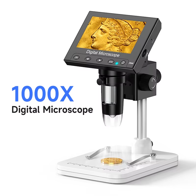 4.3inch LCD Digital Microscope with 8Leds 1000X Magnification Coin Microscope fo