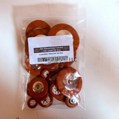 Professional Lamb Leather Pads Alto Saxophone Sax Pad Accessory Brown 25pcs US