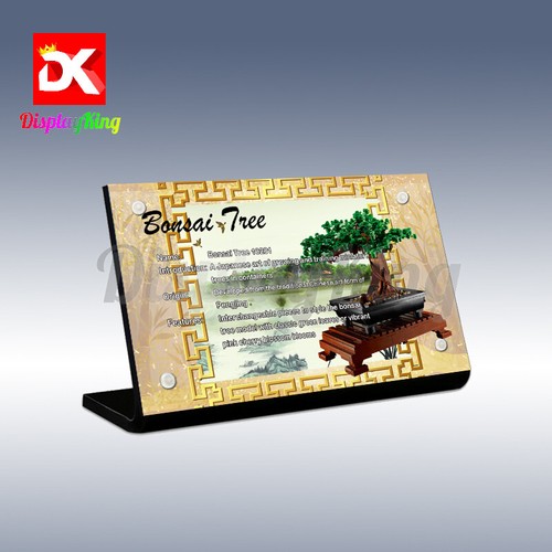 Display King - Acrylic display plaque for Lego Bonsai Tree 10281 (NEW)