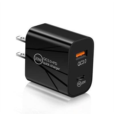 For iPhone 13 12 11 Pro Max X 20W PD Fast Wall Charger USB-C Power Adapter Cable