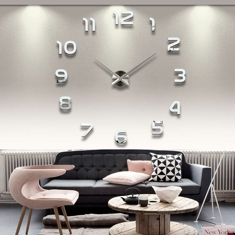 Diy Big Wall Clock Watch 3d Diy Home Decoration Living Room Quartz