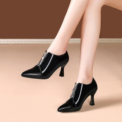 Womens Caual Pointed Toe Pumps Woman Shoes Mid Heel Bootie New