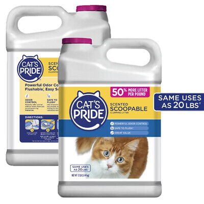(2 pack) Cats Pride Scoopable Scented Lightweight Clumping Cat Litter, 12 lb Jug