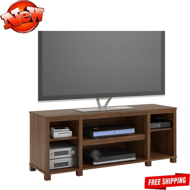 Entertainment Center Storage Media Table Living Room Walnut