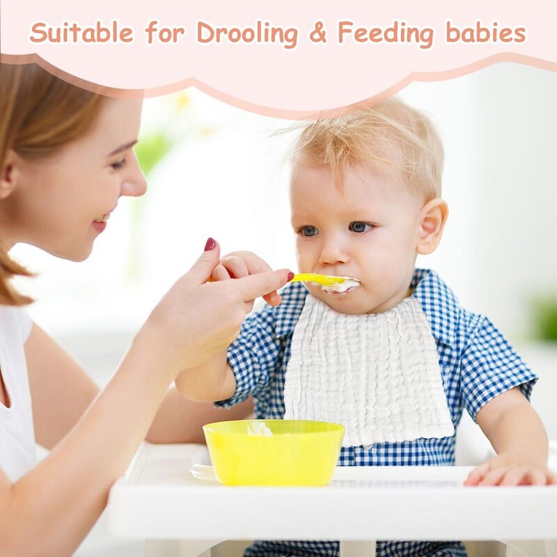 Muslin Baby Burp Cloths 100% Organic Cotton Large 20"X10" High Absorbent 10 Pack