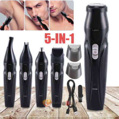 Recortador de vello facial, barba, nariz y orejas eléctrico para hombres, afeita
