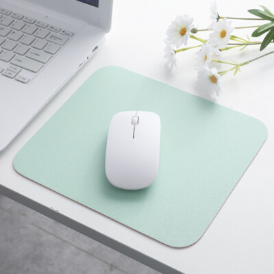 25*21cm PU Leather Mouse Mat Anti-slip Waterproof Mouse Pad Simple Solid Color 
