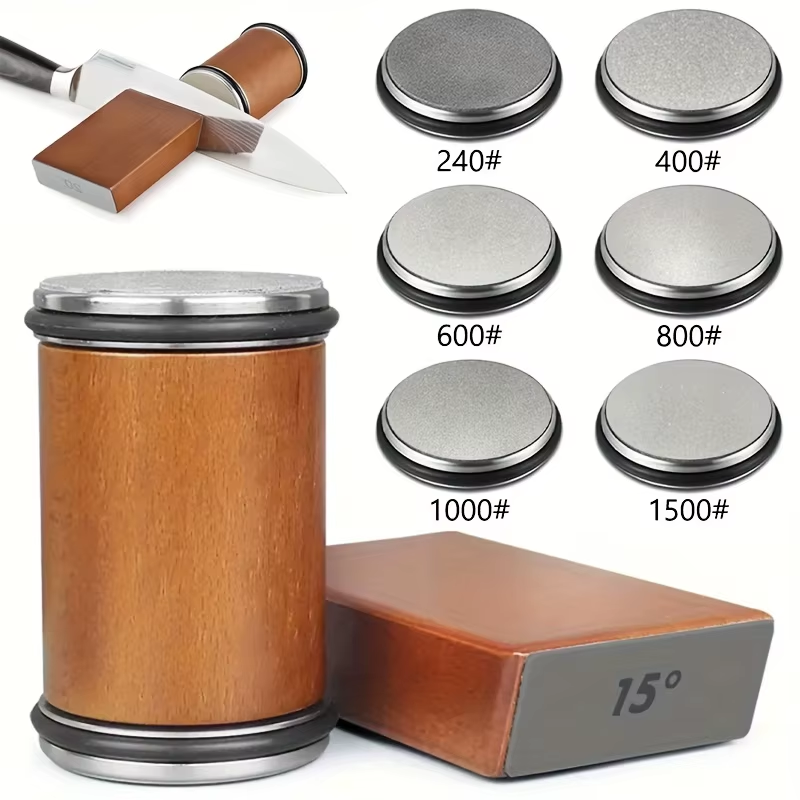 Rolling Knife Sharpener Magnetic Knife Holder Diamond Sharpening Stone Kit with