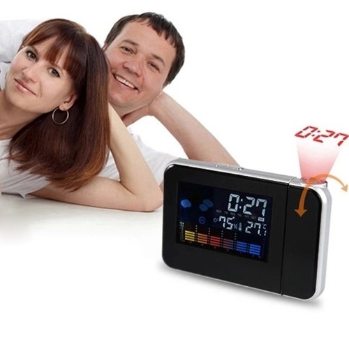 Led Digital Projection Alarm Clock Snooze Weather Thermometer Calender Humidity