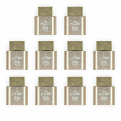 10pcs VGA Virtual Display Adapter HDMI 1.4 DDC EDID Dummy Plug card Lock plate