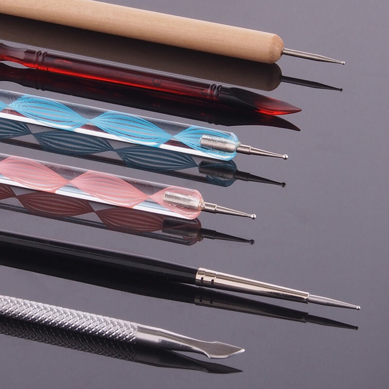 Dotting Tool Pro Pusher Spot Swirl Pferdefuss Spatel Kugel Marmorierwerkzeug Gel