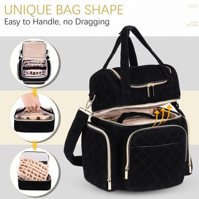 Nail Polish Carrying Case Bag Storage Organizer Pockets for Manicure Accessories