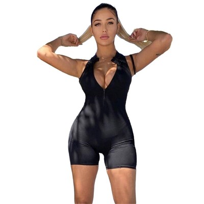 Sexy Nightclub Bodysuit Womens Jumpsuit Shorts Backless Sleeveless Jumpsuit