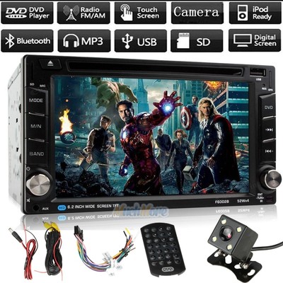 62quot Double 2Din Car Stereo Radio DVD CD Mp3 Player Bluetooth Rearview Camera