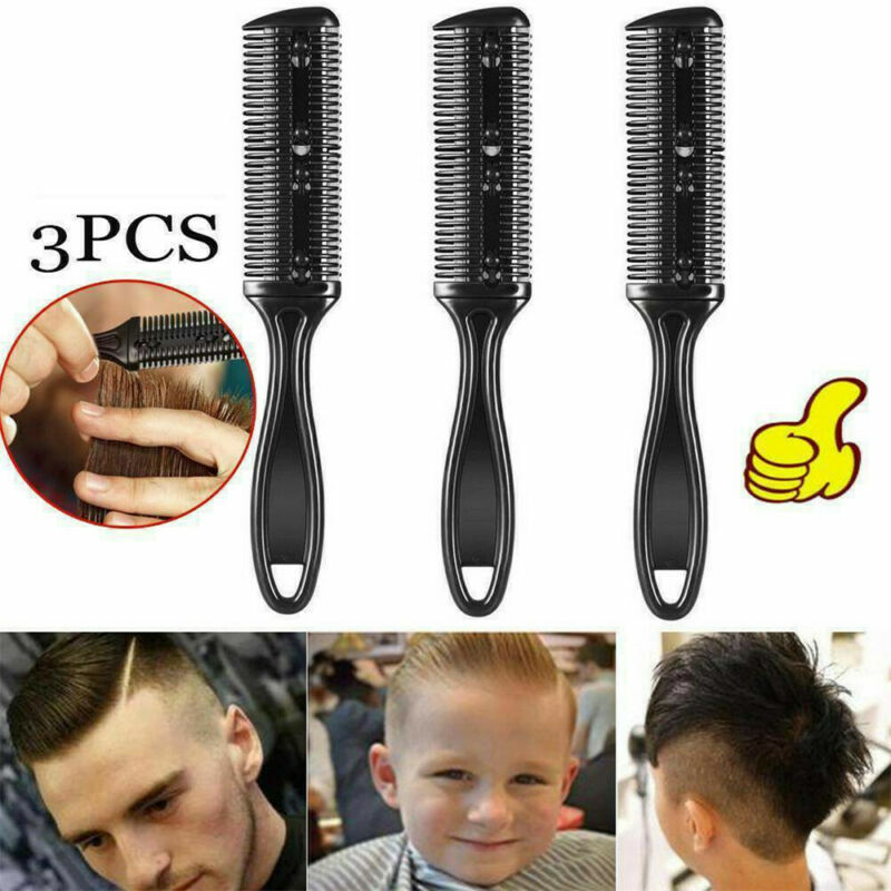 3x Hair Thinning Cutting Trimmer Razor Comb With Blades Hair Cutter Comb DIY