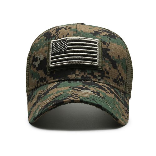 USA Flag Baseball Cap Detachable Patch Mesh Tactical Army Caps American Men Hats