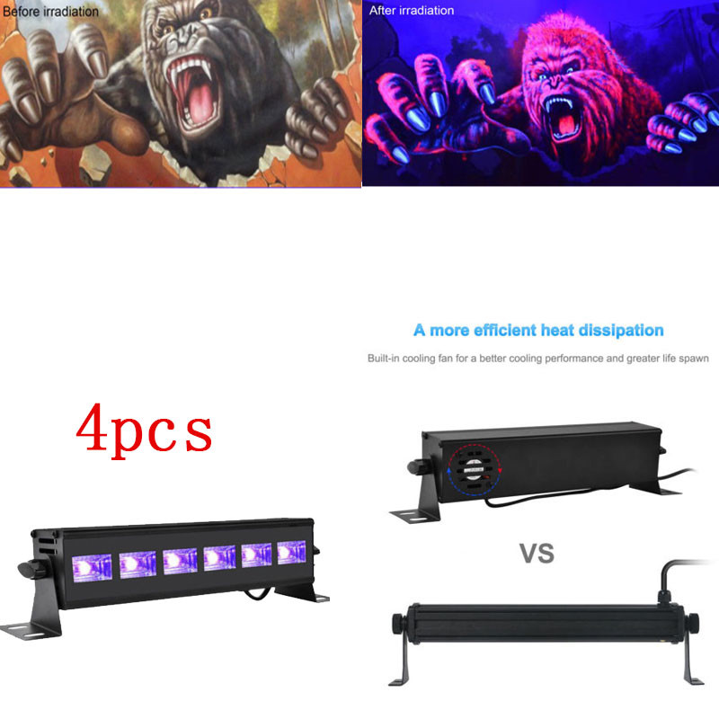 4x 18W LED UV Stage Black Light Xmas Party Club Bar Lamp Christmas DJ Effect UK