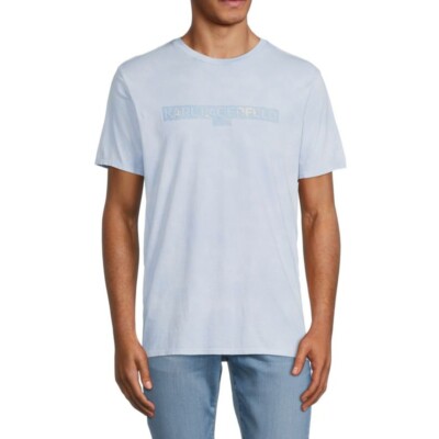 Karl Lagerfeld Paris Men's Logo Graphic Washed Tee Grey NWT