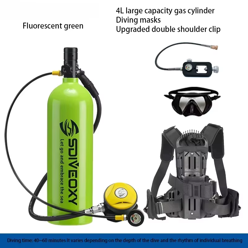 4L Scuba Diving Cylinder Oxygen Tank Set Snorkeling Respirator Fish Gill Oxygen