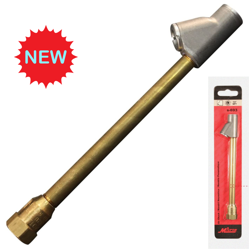 Milton Tire Air Chuck Dual Head Heavy Duty Truck Straight Large Bore Inflator