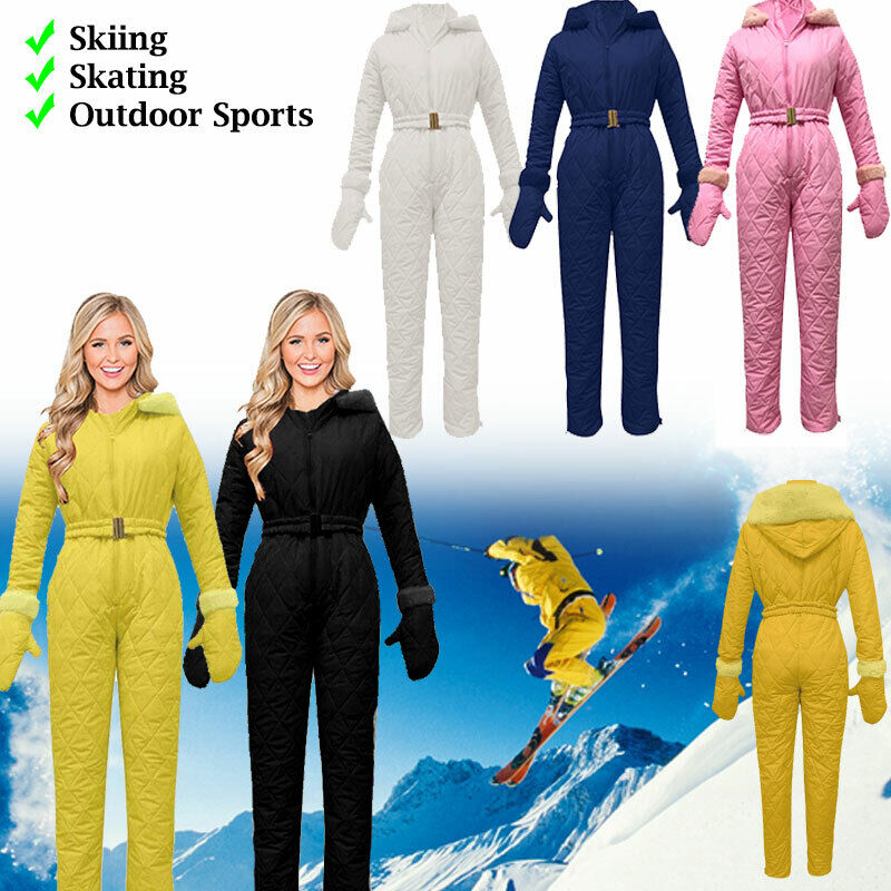 Damen Schneeoverall Schneeanzug Skianzug Winteranzug Snowboard Overall Jacke DE