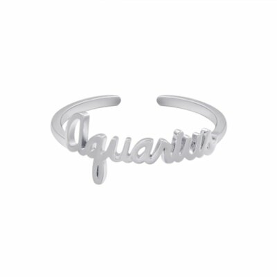 Fashion Silver Plated Geometric Wave Letter V Adjustable Ring Jewelry Women