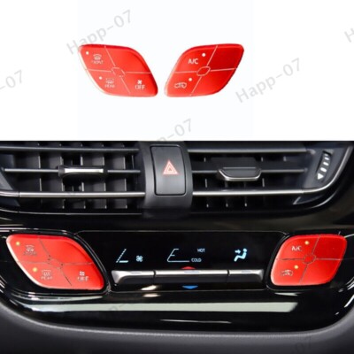For Toyota C-HR CHR 2018-2022 Red Aluminum Central Console AC Button Cover Trim