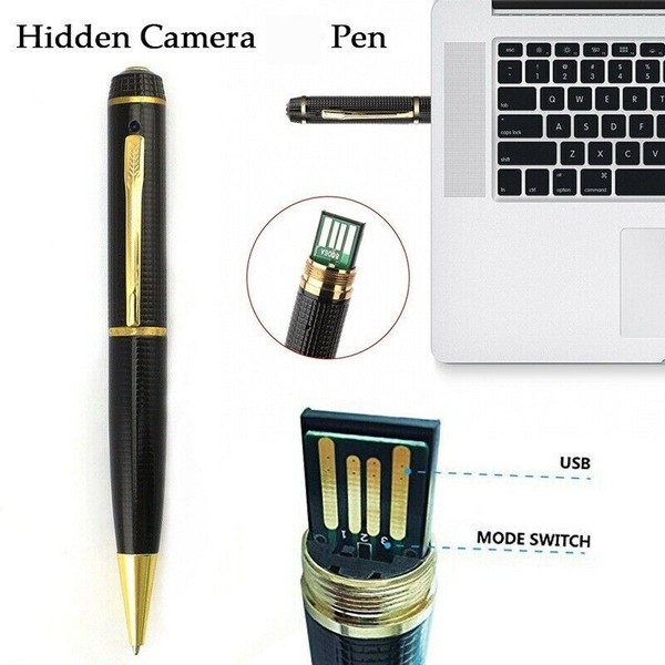 Spy pen with hidden camera and USB connection.