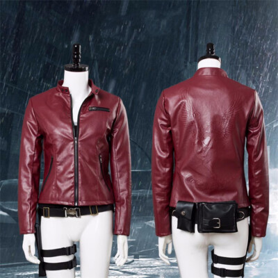 Resident Evil Claire Redfield Red Jacket Cosplay Custome Top Coat Women Suit