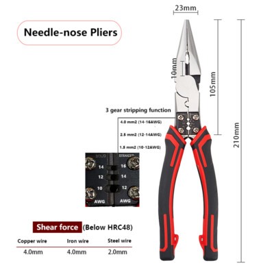 Multi Use Diagonal Pliers Wire Stripper/Crimper/Cutter Function Heavy Duty Tool