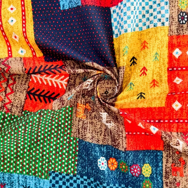 1M Ethnic Stampa Floreale Patchworkcotton Tessuto Fai Abbigliamento Tovaglia